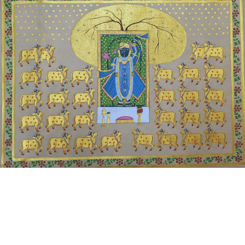 Shrinathji with Sacred Cows – Pichwai Painting